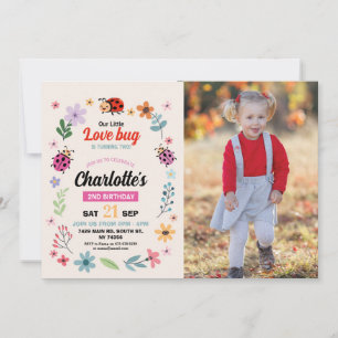 Lovebug Birthday Girls Liebe Bug Ladybird Fotos Einladung