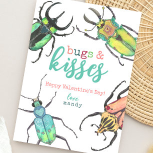 Lovebug Bugs und Küsse Wasserfarben Valentinstag Feiertagskarte