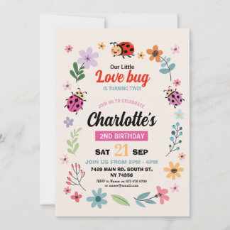 Lovebug Geburtstagskinder Liebe Bug Ladybird Niedl Einladung