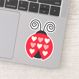 Lovebug Hearts Ladybug Die Sticker Decal ausschnei