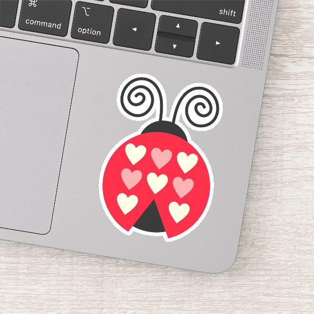 Lovebug Hearts Ladybug Die Sticker Decal ausschnei (Detail)