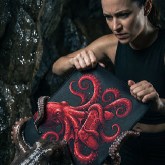 Lovecraftian Horror Blutroter Oktopus-Gamer Mousepad