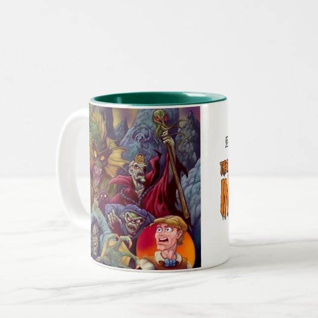 Lovecraft's Schatten über Innsmouth-Kaffeemaschine Zweifarbige Tasse (Vorderseite Links)