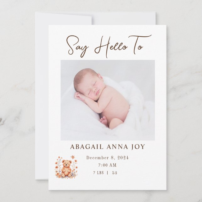 Loved Beyond Measure Baby Announcement Einladung (Vorderseite)