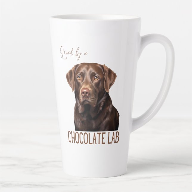 Loved By A Chocolate Lab Labrador Dog Lover  Milchtasse (Rechts)
