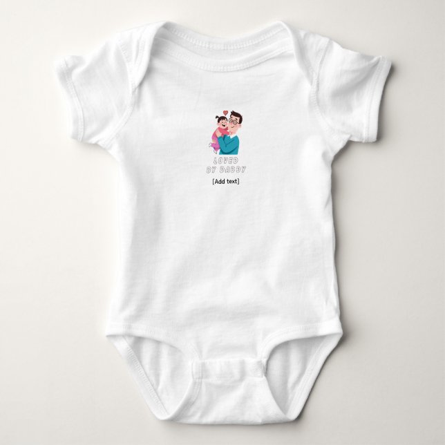 Loved by Daddy - Cute Father and Daughter Baby Strampler (Vorderseite)