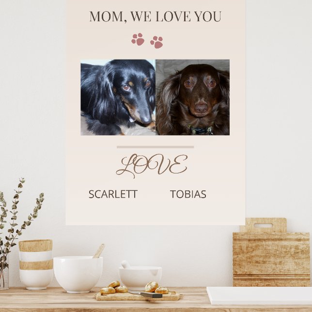 Loved by Our Two Paws Poster (Küche)