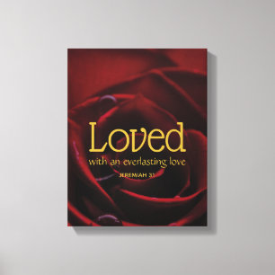LOVED Christlich Valentine's Rote Rose Leinwanddruck