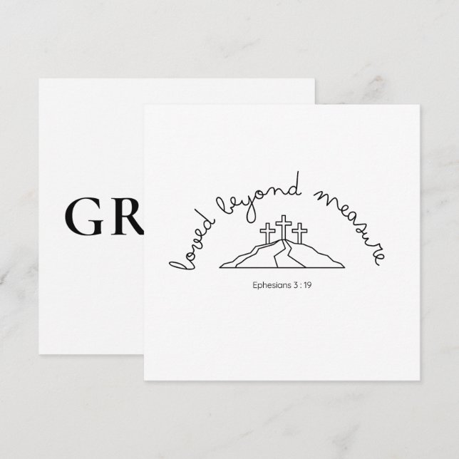 Loved Jenseits der Einladung Christlich Card Faith (Vorne/Hinten)