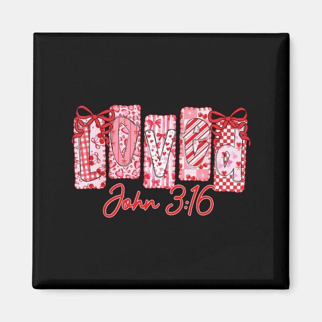 Loved John 3 16 Christian Loves Valentine's Day Go Magnet (Vorne)