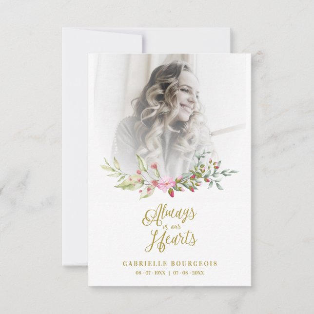 Loved One Woman In Memoriam Funeral Pink Wreath (Vorderseite)