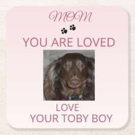 Loved Pet Photo Mom Keepsake Rechteckiger Pappuntersetzer