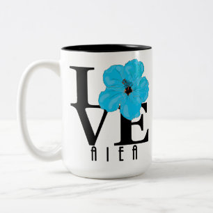 LOVEE Aiea Hawaii 15oz Blue Hibiskus Zweifarbige Tasse