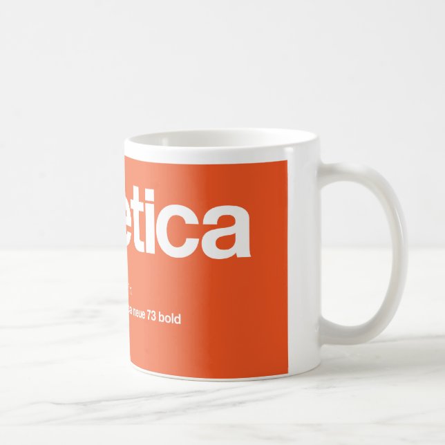 LoveHelvetica große orange RückTasse Tasse (Rechts)