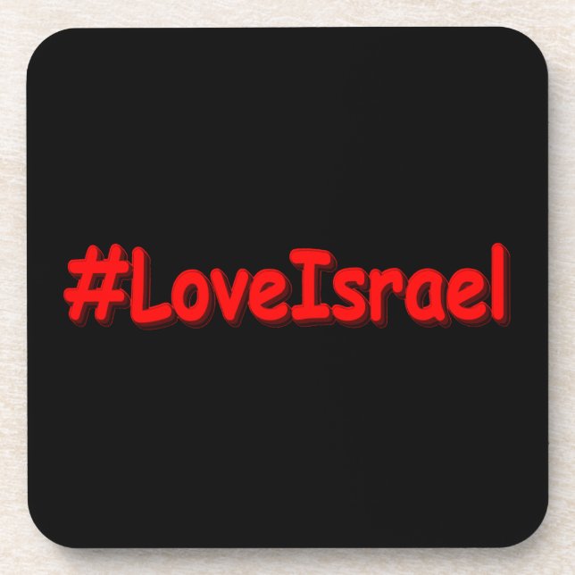 "#LoveIsrael" Niedliches Design. Jetzt kaufen Getränkeuntersetzer (Vorderseite)