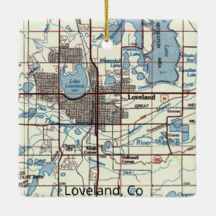 Loveland CO Topo Karte Keramikornament