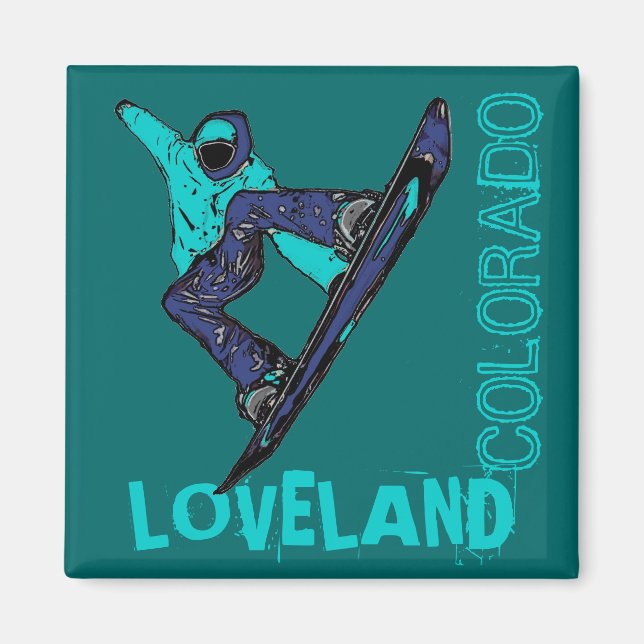 Loveland Colorado aquamariner Snowboardmagnet Magnet (Vorne)