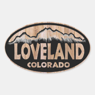 Loveland Colorado Holzschild ovale Aufkleber