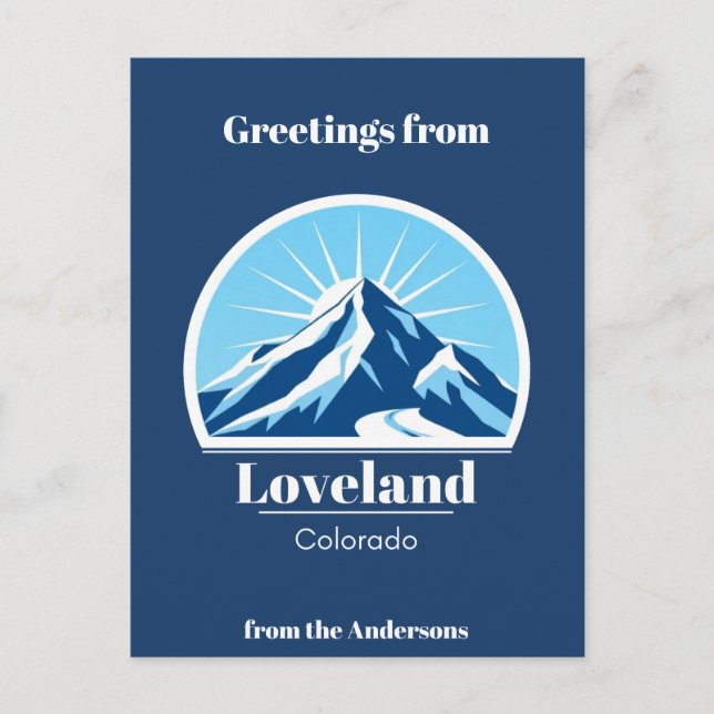 Loveland Colorado USA Blue Postcard Postkarte (Vorderseite)