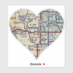 Loveland Vintag Map Sticker