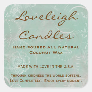 Loveleigh Custom Product Labels mit Vintagem Toile Quadratischer Aufkleber