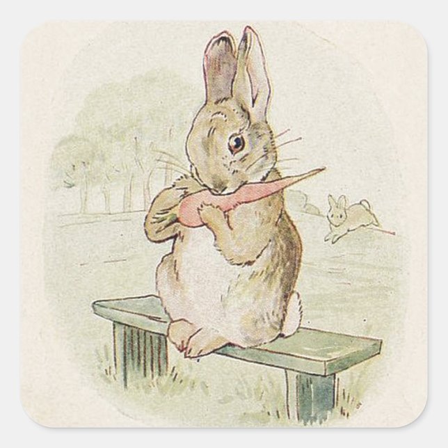 LOVELL VINTAGER RABBIT MIT CARROT, BUNNY STICKER (Vorderseite)