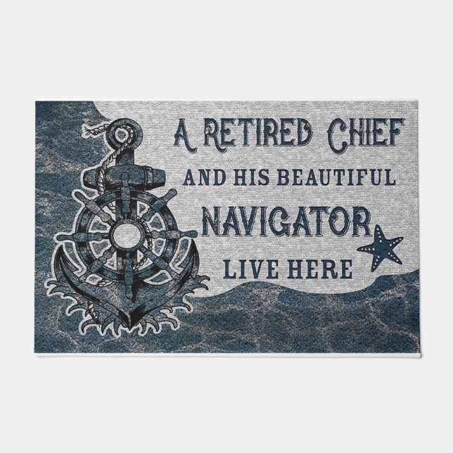 Lovely A Retired Chief His Beautiful Navigator Fußmatte (Vorderseite)