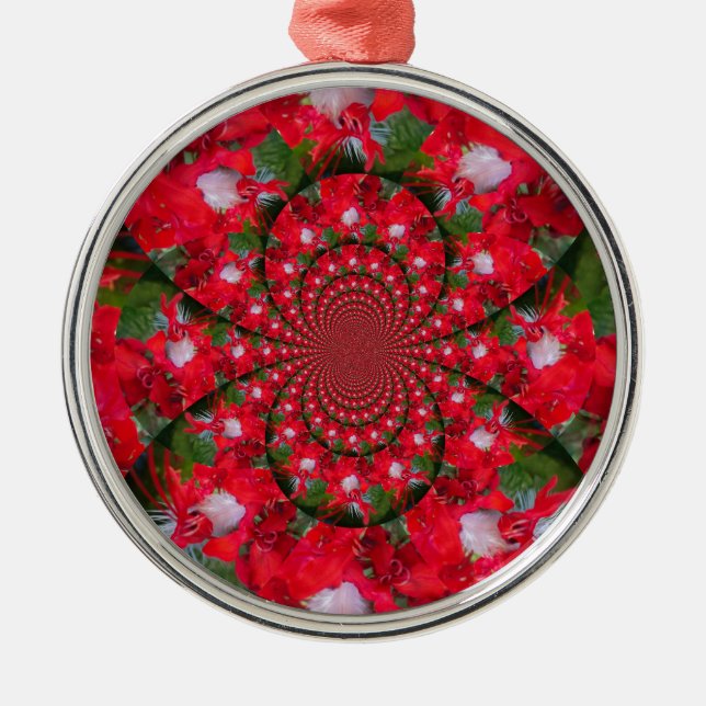 Lovely Alien Crimson Silbernes Ornament (Vorne)