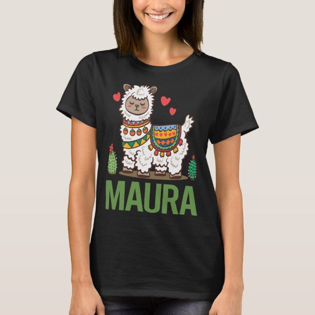 Lovely Alpaca - Maura Name T-Shirt (Vorderseite)