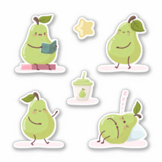 Lovely and funny set of pears aufkleber
