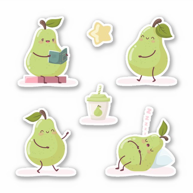 Lovely and funny set of pears aufkleber (Vorderseite)