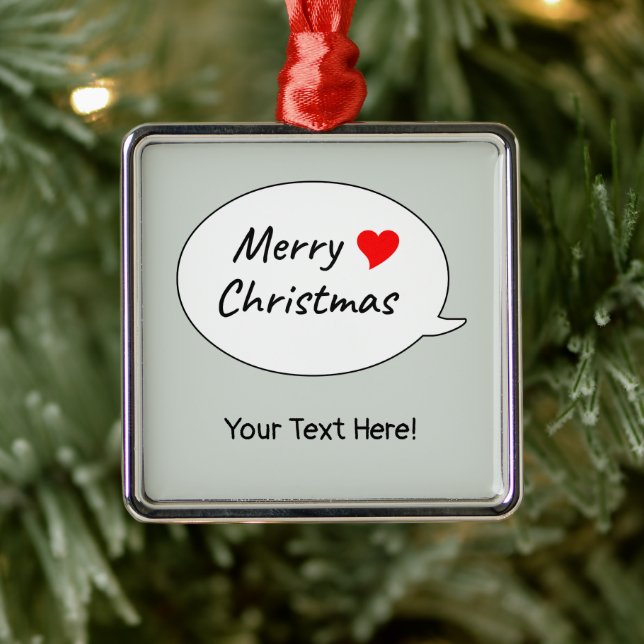 Lovely and heartfelt Merry Christmas Ornament Aus Metall (Baum)