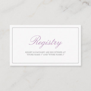 Lovely Arrows Registry Cards / Lilac and Grey Begleitkarte