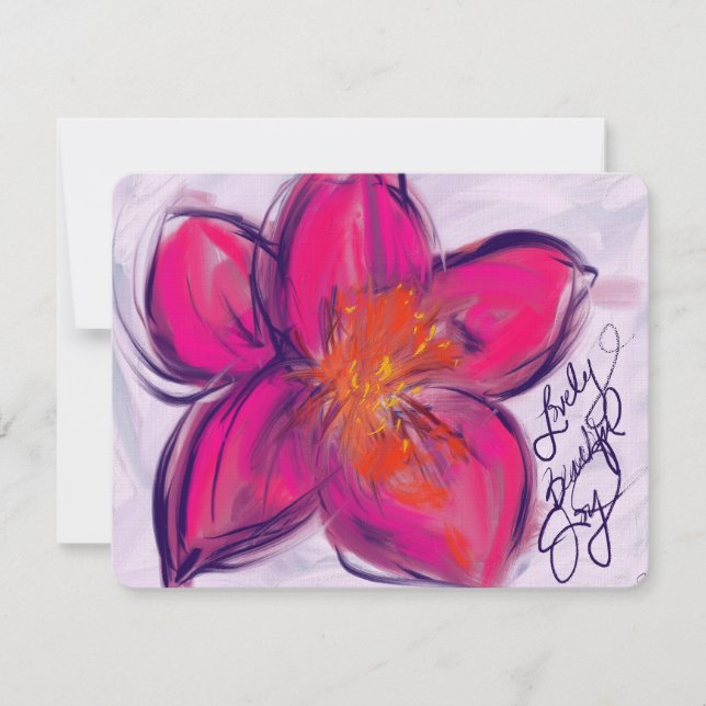 Lovely, Beautiful, Joy Bright Flower Note Card Mitteilungskarte (Vorderseite)