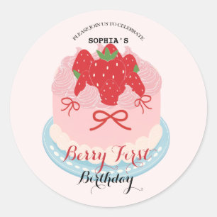 Lovely Berry Birthday Party Runder Aufkleber