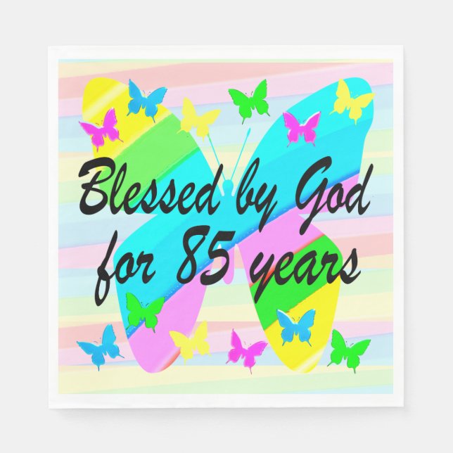 LOVELY BLESSED VON GOTT 85. GEBURTSTAG NAPKINS SERVIETTE (Vorderseite)