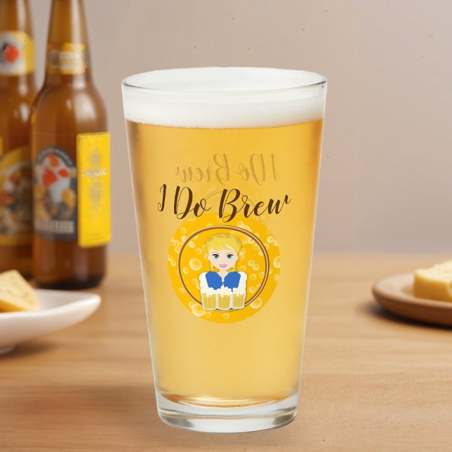 Lovely Blonde Girl Serving Beer Design Glas (This design with a nice girl serving beer, inspired by the German breweries.)