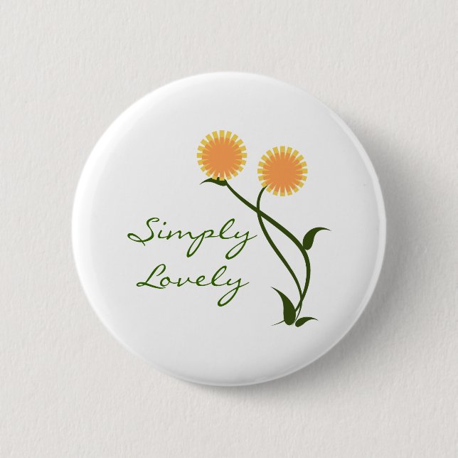 Lovely Blooms Button, Orange Button (Vorderseite)