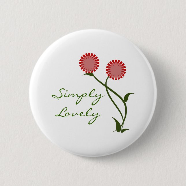 Lovely Blooms Button, Red Button (Vorderseite)