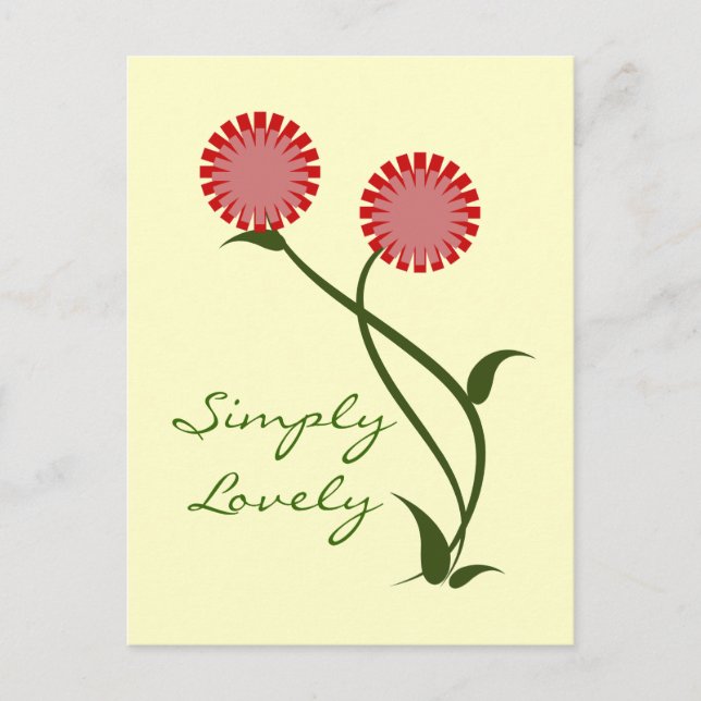 Lovely Blooms Postcard, Red Postkarte (Vorderseite)
