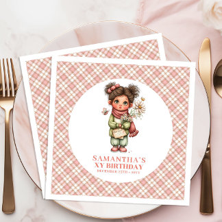 Lovely Blush Fairy Pink 6th Birthday Party Napkins Serviette