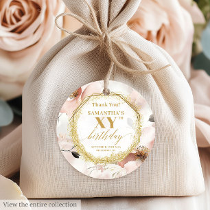 Lovely Blush Ivory Gold Geburtstag Danke Tags Geschenkanhänger
