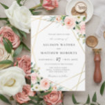 lovely blush pink floral wedding invitation einladung<br><div class="desc">floral design with custom text</div>