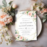lovely blush pink floral wedding invitation einladung<br><div class="desc">floral design with custom text</div>