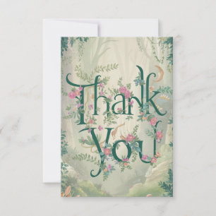 Lovely Boho Woods Woodland Dankeskarte