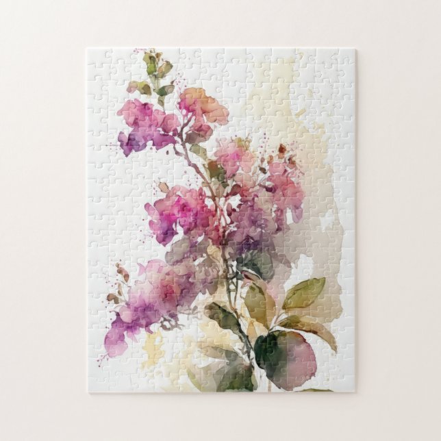 Lovely Bougainvillea Watercolor Puzzle (Vertikal)