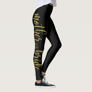 Lovely Brushed Script Glitzer Mutter der Bride Leggings