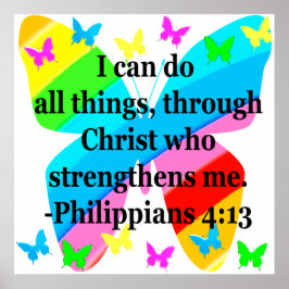 LOVELY BUTTERFLY PHILIPPIANS 4:13 FARBE POSTER