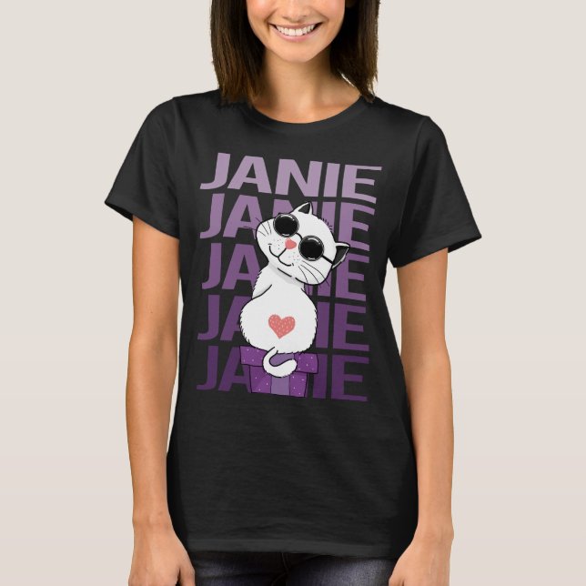 Lovely Cat - Janie Name T-Shirt (Vorderseite)