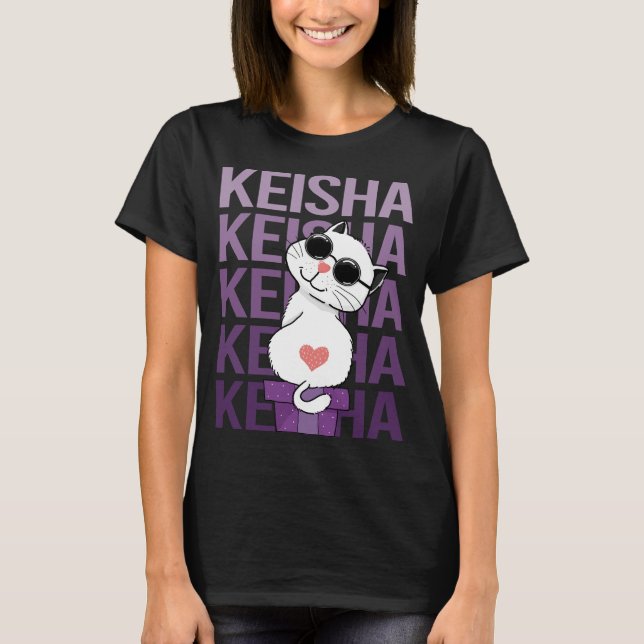 Lovely Cat - Keisha Name T-Shirt (Vorderseite)